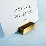 "Brass Color Rectangle Place Card Holder, Set of 25" - Place Card Holders in brass by Corduroy Effect
