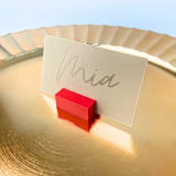 "Red Rectangle Place Card Holder, Set of 25" - Place Card Holders in red by Corduroy Effect
