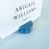 "Dusty Blue Circle Place Card Holder, Set of 25" - Place Card Holders in blue by Corduroy Effect