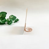 "Rose Gold Wire Heart Table Number Card Holder, Set of 5" - Place Card Holders in pink by JV Country Creations