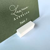 "White Rectangle Place Card Holder, Set of 25" - Place Card Holders in white by Corduroy Effect