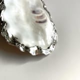 "Silver Leaf Oyster Shell Place Card Holder" - Place Card Holders in gray by Anna Sibley