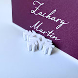 "Snowflake Place Card Holders, Set of 4" - Place Card Holders in white by Corduroy Effect