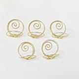 "Gold Wire Circle Table Number Card Holder, Set of 5" - Place Card Holders in orange by JV Country Creations