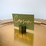"Army Green Circle Place Card Holder, Set of 25" - Place Card Holders in green by Corduroy Effect