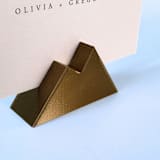 "Brass Color Mountain Table Number Holder, Set of 5" - Place Card Holders in brass by Corduroy Effect