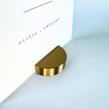 "Brass Color Round Table Number Holder, Set of 5" - Place Card Holders in brass by Corduroy Effect