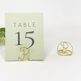 "Gold Wire Custom Monogram Table Number Card Holder, Set of 5" - Place Card Holders in white by JV Country Creations