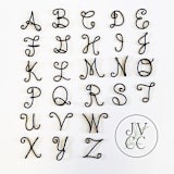 "Gold Wire Custom Monogram Table Number Card Holder, Set of 5" - Place Card Holders in white by JV Country Creations