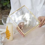 "Brass and Glass Gold Vertical 6x8" Card Holder" - Place Card Holders in gold by Lea Li