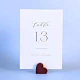 "Cranberry Heart Table Number Holders, Set of 5" - Place Card Holders in red by Corduroy Effect
