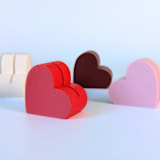 "Cranberry Heart Table Number Holders, Set of 5" - Place Card Holders in red by Corduroy Effect