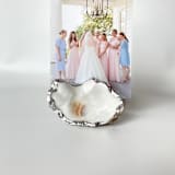 "Silver Leaf Oyster Shell Photo Holder" - Place Card Holders in beige by Anna Sibley
