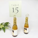 "Gold Wire Wine Bottle Topper Table Number Card Holder, Set of 5" - Place Card Holders in multicolor by JV Country Creations