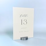 "Silver Color Round Table Number Holder, Set of 5" - Place Card Holders in silver by Corduroy Effect