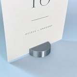"Silver Color Round Table Number Holder, Set of 5" - Place Card Holders in silver by Corduroy Effect