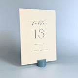 "Dusty Blue Circle Table Number Holder, Set of 5" - Place Card Holders in blue by Corduroy Effect