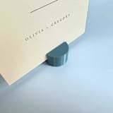 "Dusty Blue Circle Table Number Holder, Set of 5" - Place Card Holders in blue by Corduroy Effect