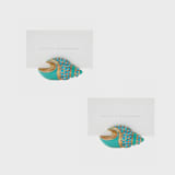 "Jeweled shell placecard holders, set of two" - Place Card Holders in blue by Joanna Buchanan