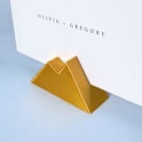 "Gold Color Mountain Table Number Holder, Set of 5" - Place Card Holders in gold by Corduroy Effect