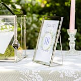 "Silver Glass Vertical 5x7" Card Holder" - Place Card Holders in silver by Lea Li