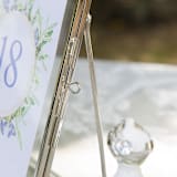 "Silver Glass Vertical 5x7" Card Holder" - Place Card Holders in silver by Lea Li