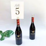 "Champagne Wire Wine Bottle Topper Table Number Card Holder, Set of 5" - Place Card Holders in purple by JV Country Creations