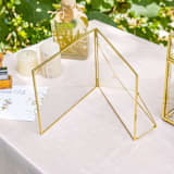 "Brass and Glass Gold Horizontal 6x8" Card Holder" - Place Card Holders in gold by Lea Li