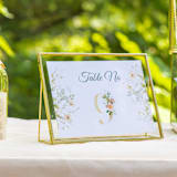 "Brass and Glass Gold Horizontal 6x8" Card Holder" - Place Card Holders in gold by Lea Li