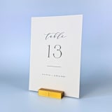 "Personalized Gold Color Rectangle Table Number Holders, Set of 5" - Place Card Holders in gold by Corduroy Effect