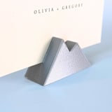 "Silver Color Mountain Table Number Holder, Set of 5" - Place Card Holders in silver by Corduroy Effect
