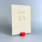 "Red Circle Table Number Holder, Set of 5" - Place Card Holders in red by Corduroy Effect