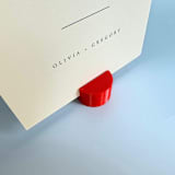 "Red Circle Table Number Holder, Set of 5" - Place Card Holders in red by Corduroy Effect