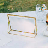 "Brass and Glass Gold Horizontal 5x7" Card Holder" - Place Card Holders in brass by Lea Li