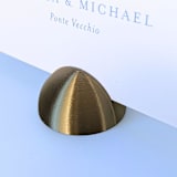 "Brass Color Dome Table Number Holders, Set of 5" - Place Card Holders in brass by Corduroy Effect