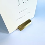 "Brass Color Rectangle Table Number Holder, Set of 5" - Place Card Holders in gold by Corduroy Effect