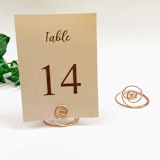 "Rose Gold Wire Spiral Table Number Card Holder, Set of 5" - Place Card Holders in black by JV Country Creations