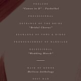 "Garnet" - Wedding Programs in Walnut by Olivia Kanaley Inman - Detail