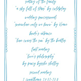 "darby" - Wedding Programs in Azure by Kelly Watkins - Detail