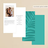 "The Palm" - Wedding Programs in Flamingo by Pixel and Hank - Back of Card Options