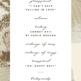"Organic Elegance" - Wedding Programs in Sand by Carrie Moradi - Detail