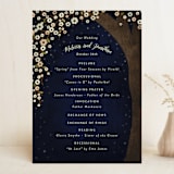 "Outside" - Wedding Programs in Navy by Rebecca Bowen - Front