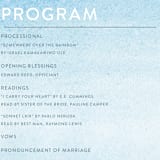 "Painted Sea" - Wedding Programs in Sea by Laura Condouris - Detail