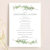 "Simple Sprigs" - Wedding Programs in Fern by Erin Deegan - Front