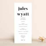 "Nolita" - Wedding Programs in Silk by Annie Clark - Front