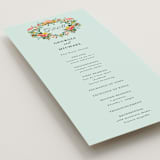 "Tropical Crest" - Wedding Programs in Papaya by Susan Moyal - Detail