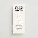 "Bold Stack" - Wedding Programs in Noir by Alethea and Ruth - Front