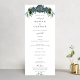 "Echeveria" - Wedding Programs in Prussian Blue by Susan Moyal - Front
