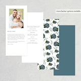 "Echeveria" - Wedding Programs in Prussian Blue by Susan Moyal - Back of Card Options