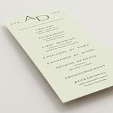 "Swoon" - Wedding Programs in Lemongrass by Sam Dubeau - Detail